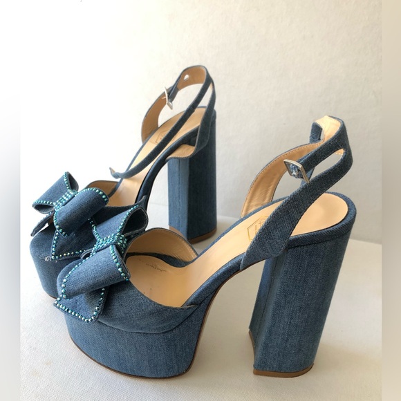 Nalebe by Amina Means upendi platform heels in denim size 38.5 - Picture 2 of 10